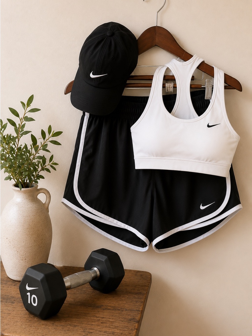 Nike Tempo Running Shorts | Women's Large | Black White | Athletic Workout